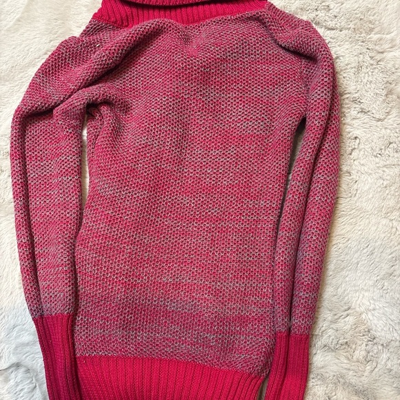 Guess Red Cowl Neck Sweater with Buckle Accents - Picture 4 of 4